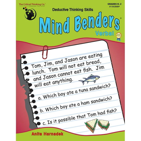 The Critical Thinking Co. Mind Benders Verbal, Grades K-2