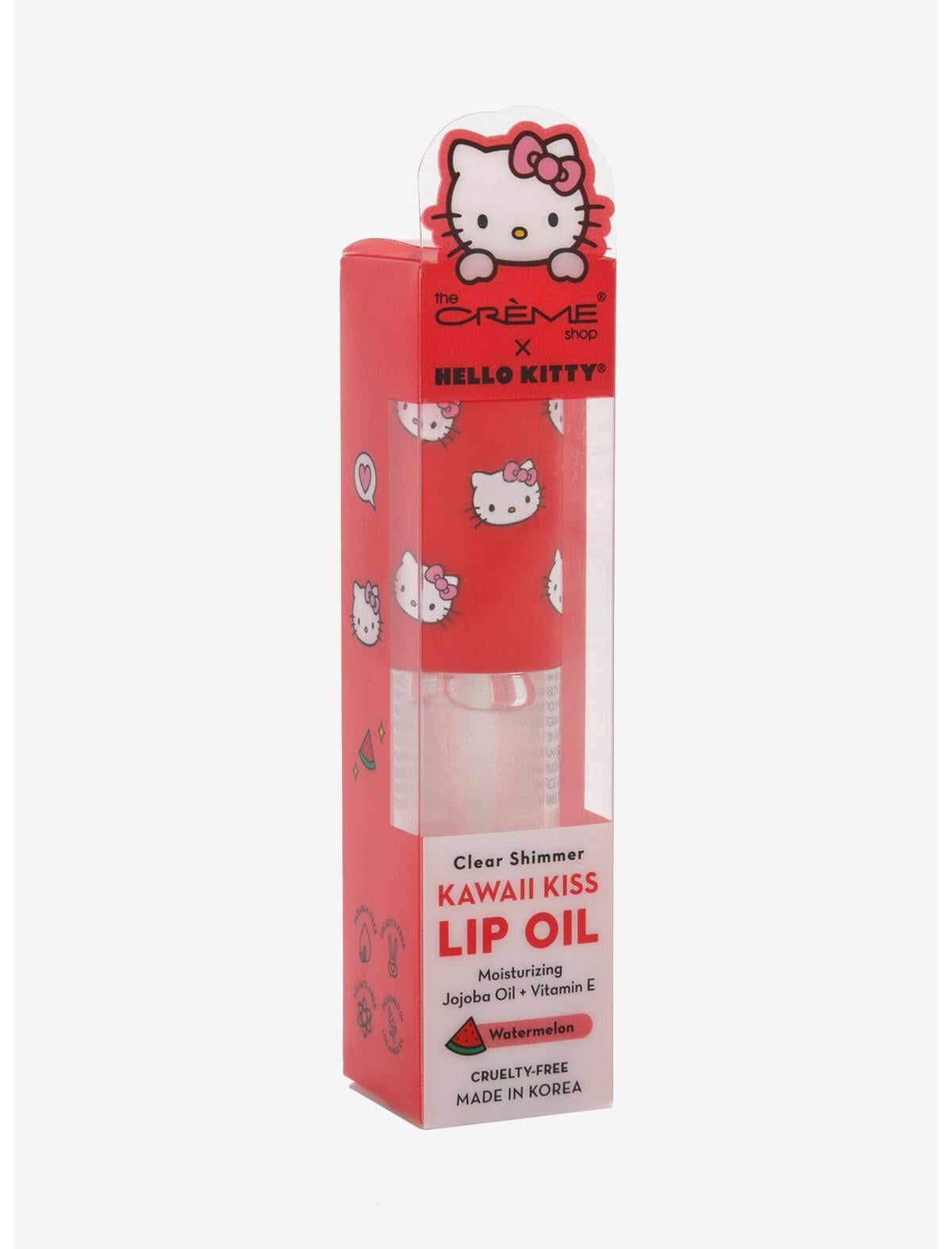 The Crème Shop Hello Kitty Kawaii Kiss Lip Oil Watermelon, Hydrating Lip Oil Treatment, 0.123 oz