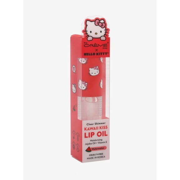 The Crme Shop Hello Kitty Kawaii Kiss Lip Oil Watermelon, Hydrating Lip Oil Treatment, 0.123 oz
