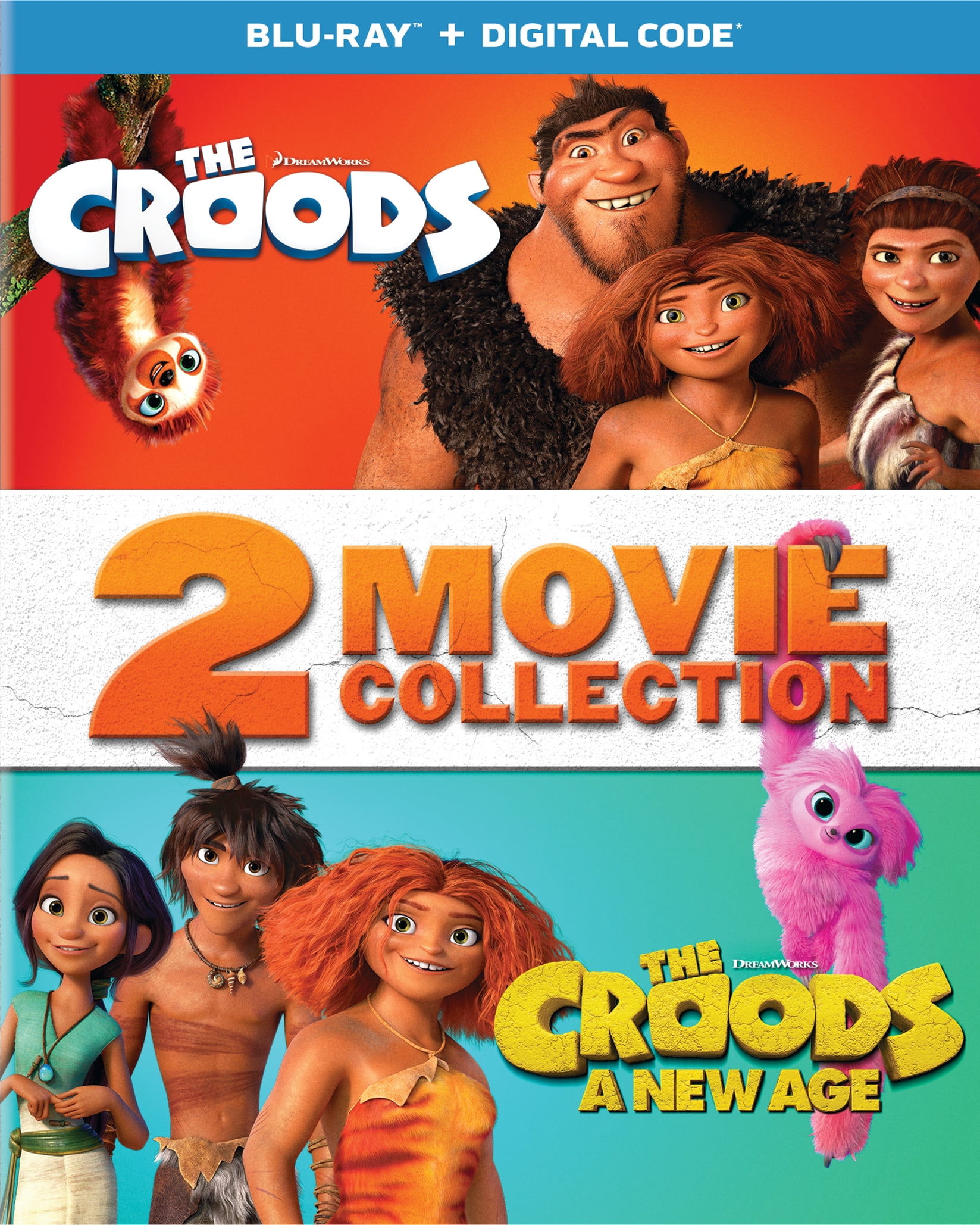 Walmart Exclusive The Croods 1 2 Family Blu Ray Movies Collection for Kids Children with Digital Copy Walmart