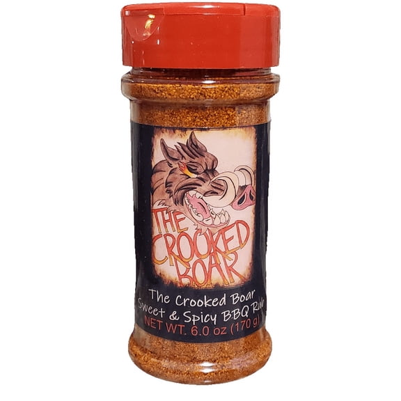 The Crooked Boar Sweet and Spicy BBQ Rub, Mixed Spice (6oz)