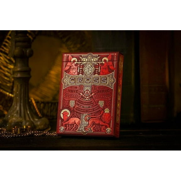 The Cross Playing Cards (Maroon Martyr) by Peter Voth x Riffle Shuffle
