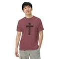 thumbnail image 1 of The Cross of Jesus Christ printed on Men’s Heavyweight t-shirt ( Primary color:Flo Blue; Size:3XL;), 1 of 1