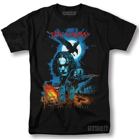 The Crow Shirt Movie Classic Retro Vintage Graphic Design T-Shirt ,Black Color,Size XL
