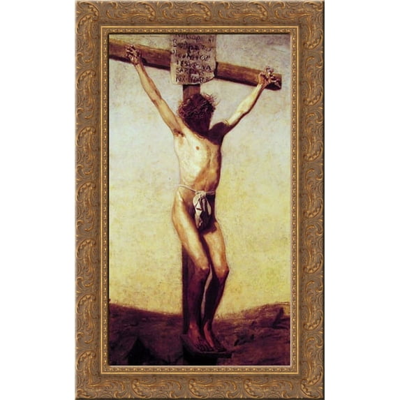 The Crucifixion 17x24 Gold Ornate Wood Framed Canvas Art by Eakins, Thomas