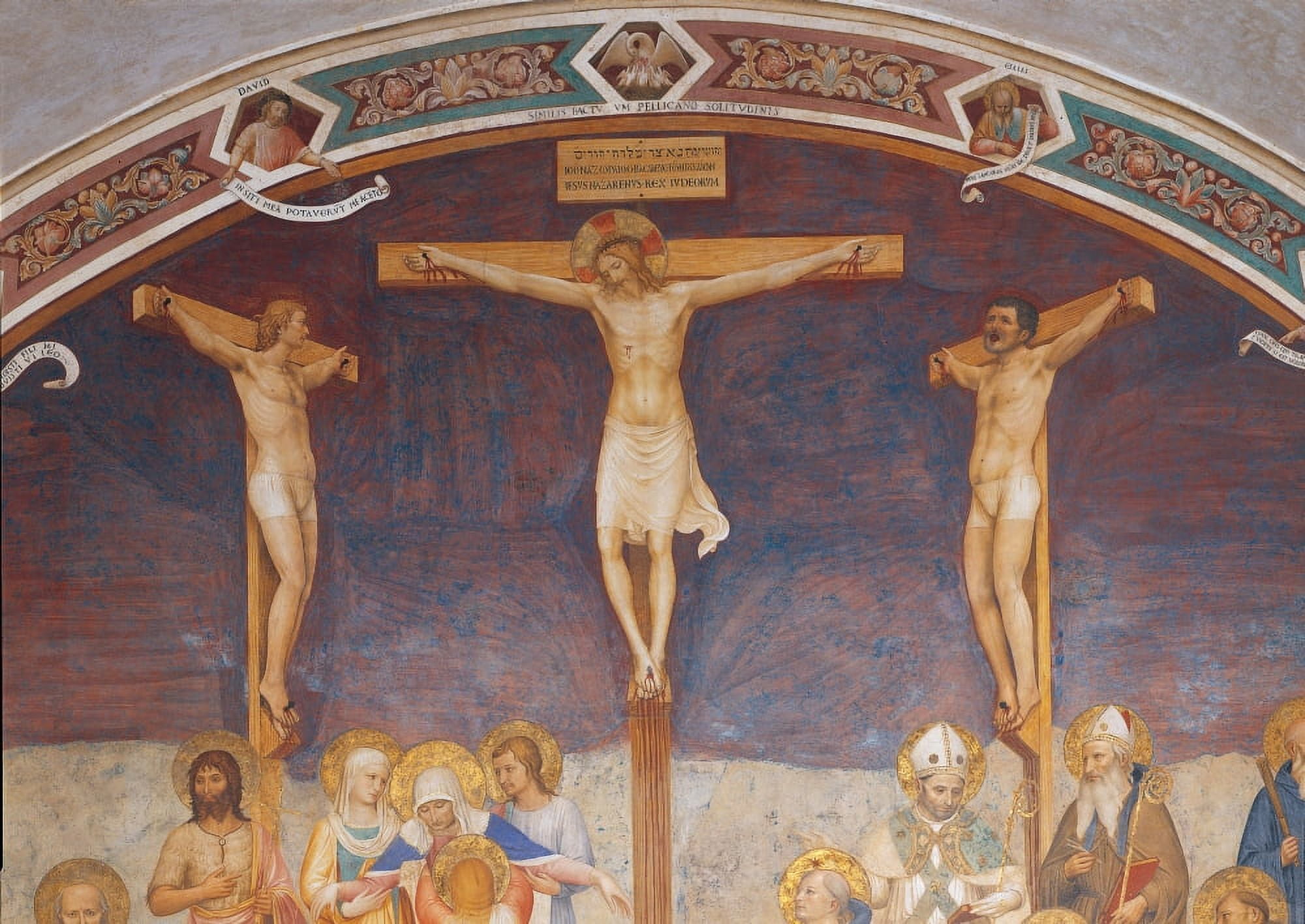 The Crucifixion And Saints Canvas Art - (36 x 24)