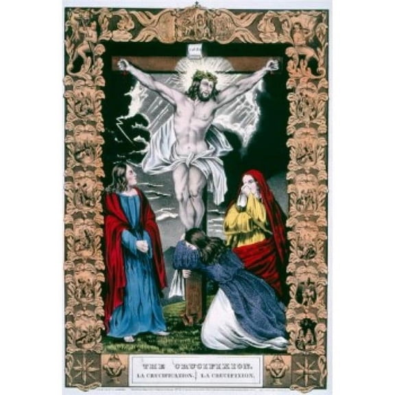 The Crucifixion Currier & Ives Color Lithograph 1857-1907 Washington Dc Library of Congress Print