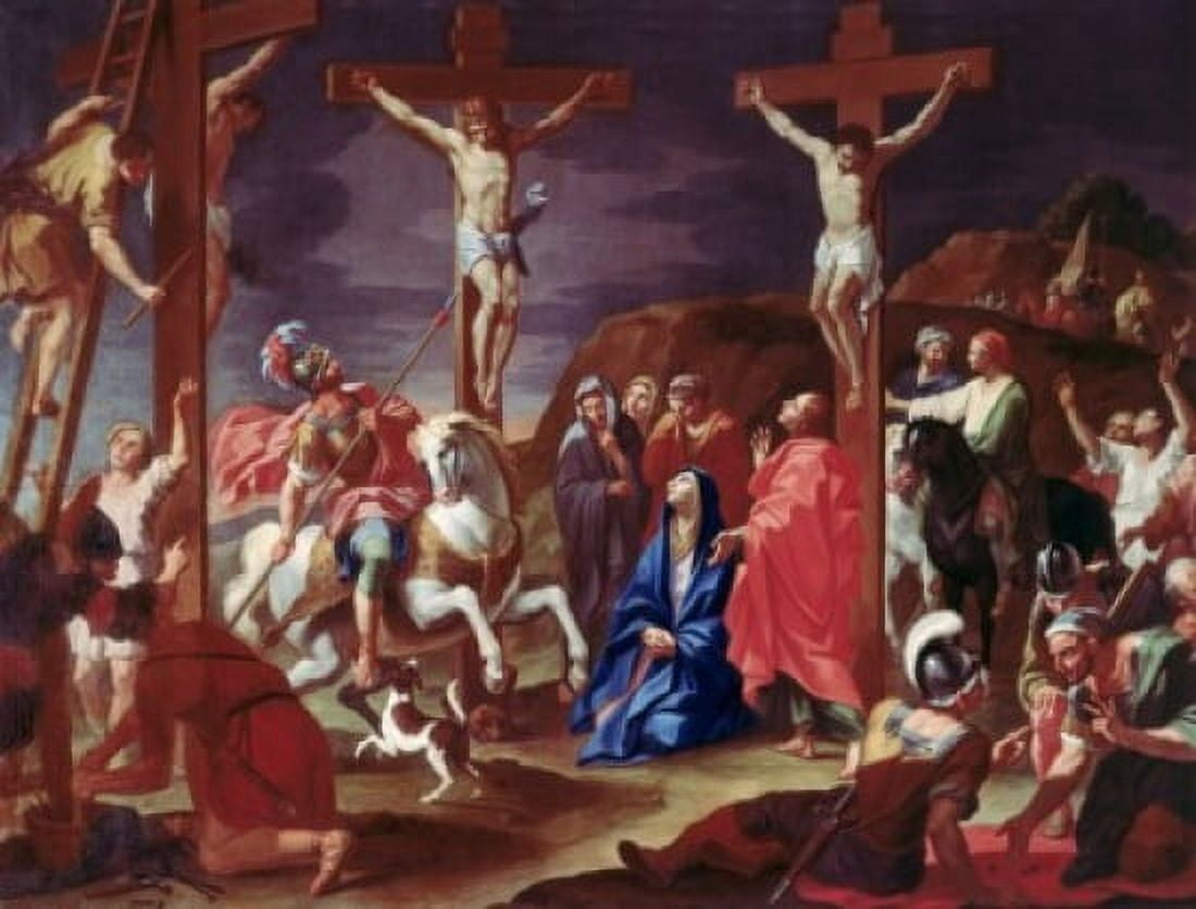 The Crucifixion Hendrick Krock (1677-1738 Danish) Canvas Art - Hendrick Krock (18 x 24)