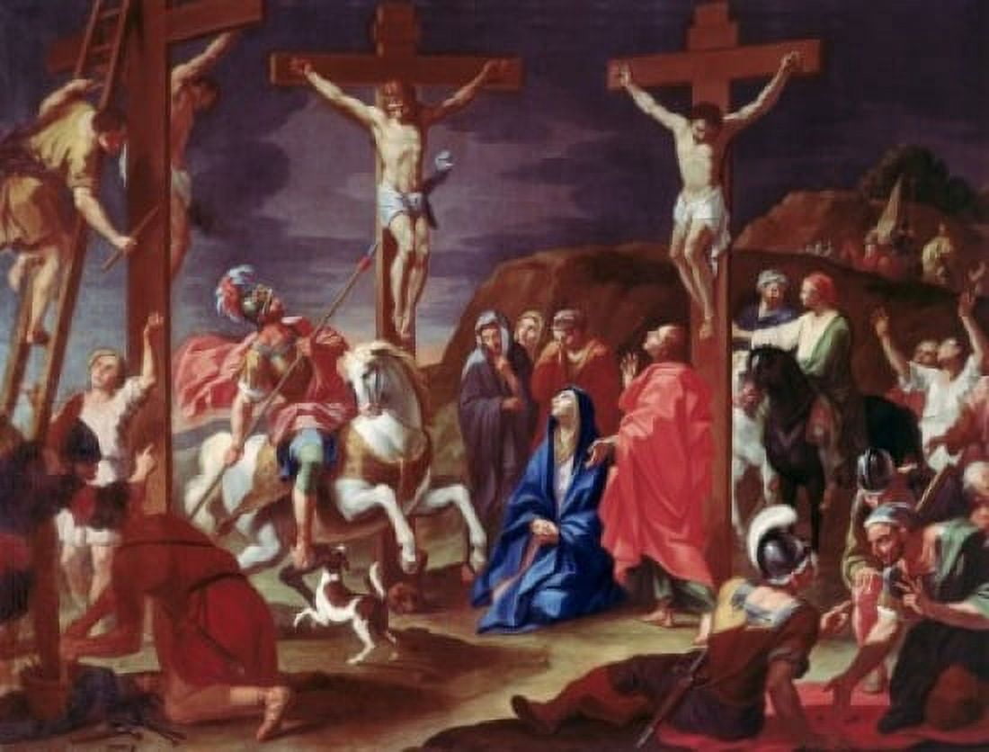 The Crucifixion Hendrick Krock (1677-1738 Danish) Canvas Art - Hendrick Krock (24 x 36)