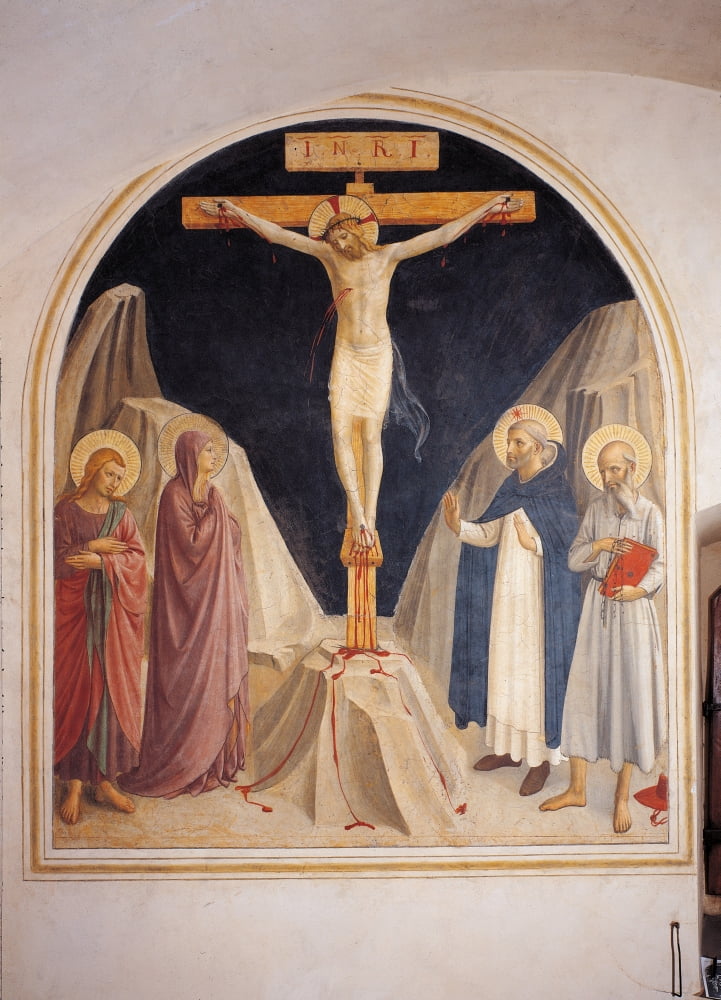 The Crucifixion With The Virgin Mary And Saints Canvas Art - (18 x 24)