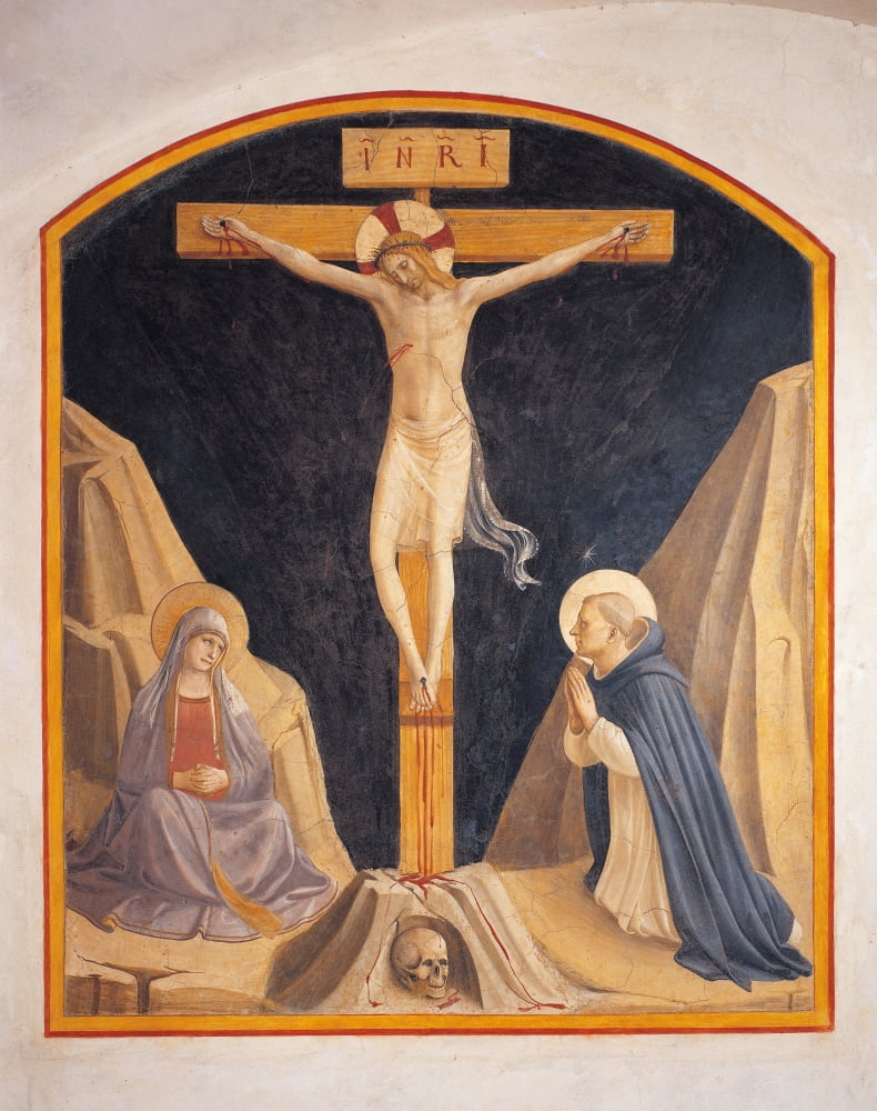 The Crucifixion With The Virgin Mary And St Dominic Canvas Art - (24 x 36)