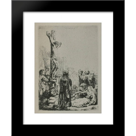 The Crucifixion a Square Small Plate 20x24 Framed Art Print by Rembrandt