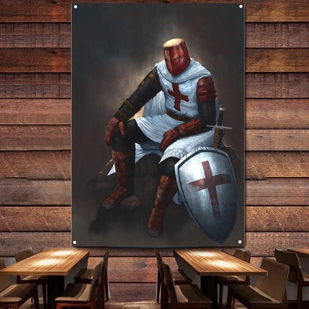 The Crusades Armor Warrior Art Pictures Wall Hanging Flag Tapestry ...