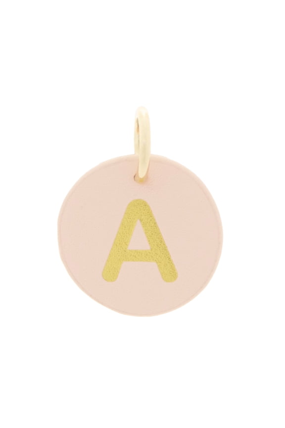 Wear & Share Charm Faux Leather "A" Monogram in Pink