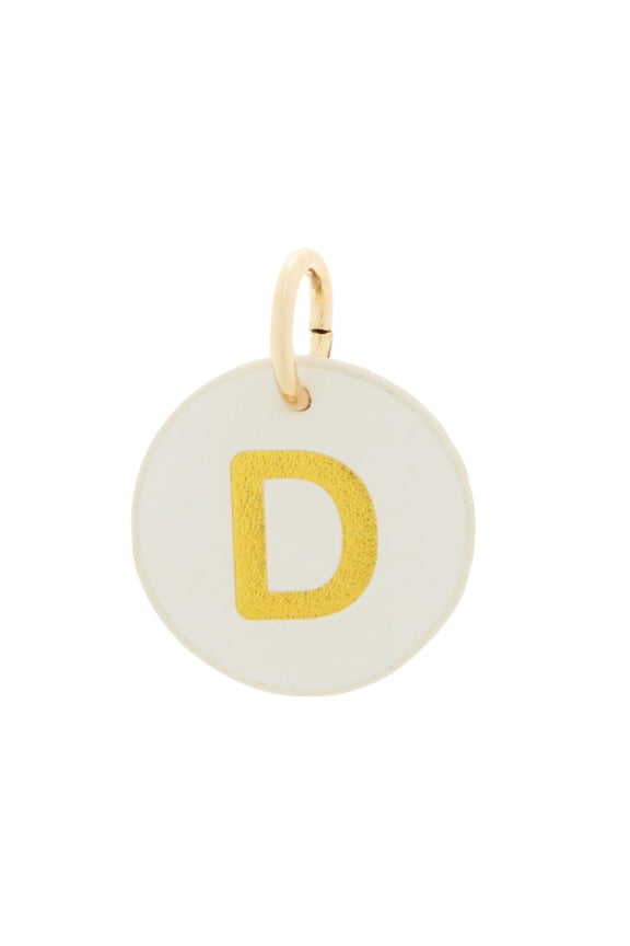 Wear & Share Charm Faux Leather "D" Monogram in White