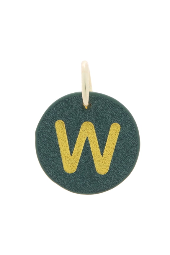 Wear & Share Charm Faux Leather "W" Monogram in Dark Green