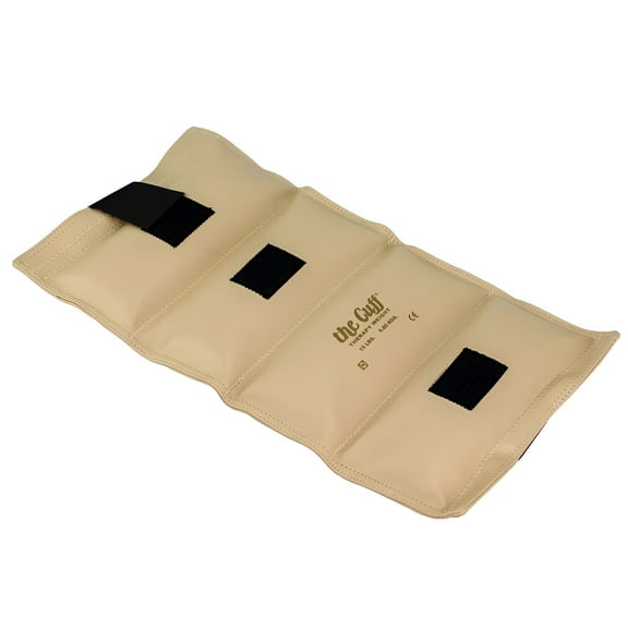 The Cuff Original Adjustable Ankle and Wrist Weight for Yoga, Dance, Running, Cardio, Aerobics, Toning, and Physical Therapy. 15 lb - Tan