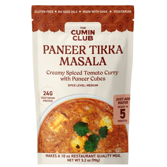 The Cumin Club Paneer Tikka Masala - Authentic Flavorful Indian Meal - Ready to Eat, Vegetarian Friendly, All Natural, No Preservatives - Instant Indian Food - pack of 5
