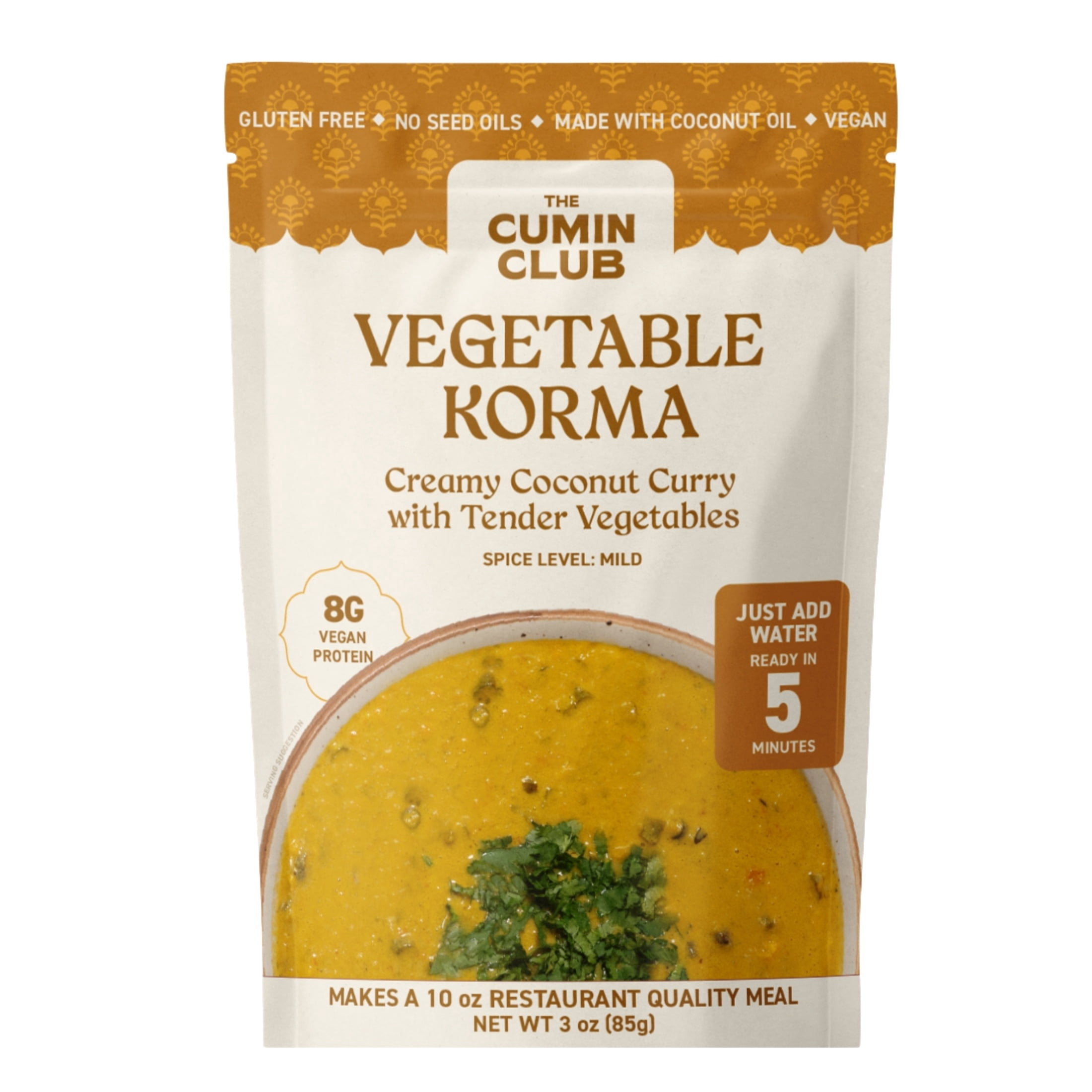 The Cumin Vegetable Korma - Instant Indian Food - Ready to Eat - 10oz Meal