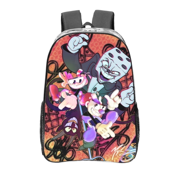 The Cuphead Show Basics Transparent Backpack School See Through Plastic Backpacks For School, Work,Concert,College,Travel