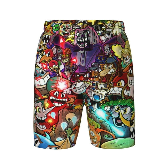 The Cuphead Show Boy'S Swim Trunks Quick Dry Board Shorts Kids Beach Swim Shorts Bathing Suits Swimsuit