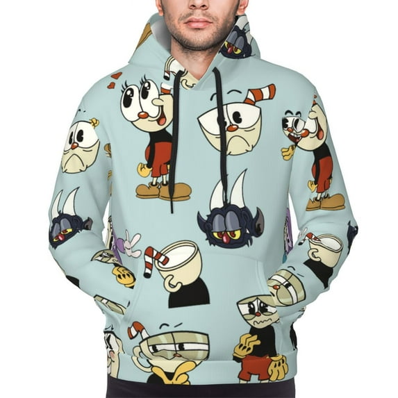 The Cuphead Show Cartoon Sweatshirt For Mens Fashion Hoodies Pullover Athletic Daily Hoody Hooded Gift