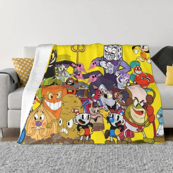 The Cuphead Show Fleece Blanket Super Soft Cozy Warm Flannel Fleece Throw Blanket For Couch Bed Sofa Throw 40"X30"