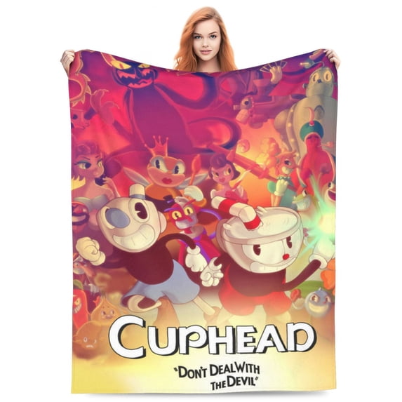 The Cuphead Show Fleece Blanket Super Soft Cozy Warm Flannel Fleece Throw Blanket For Couch Bed Sofa Throw 50"X40"