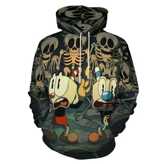 The Cuphead Show Hoodie 3D Print Pullover Hooded Long Sleeve Sweatshirts Tops Blouse with Pocket for Mens Womens