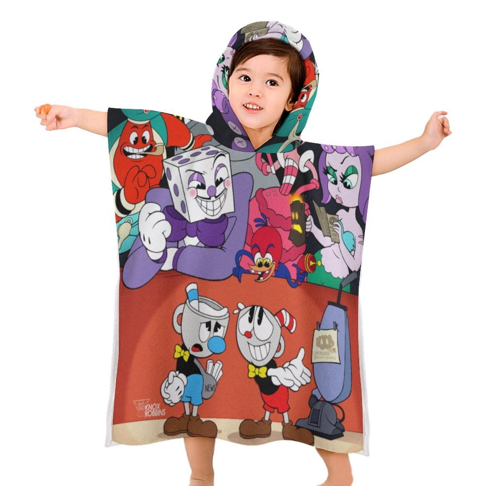 Hexagram Summer Fruit Kids Hooded Beach Towel - 30"x50", Quick Dry, Poncho Style, Pool & Swim Gift
