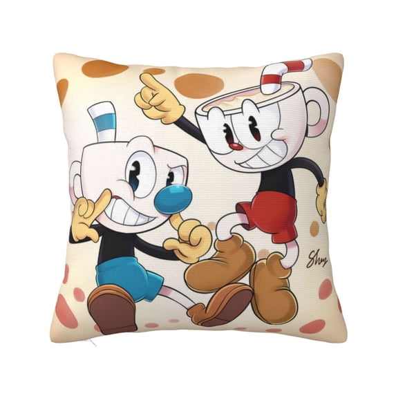 The Cuphead Show Throw Pillow Cover Decoration Pillow Case Cushion Home Decor for Home Sofa Couch 12"x12"