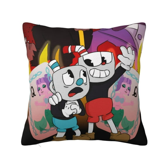 The Cuphead Show Throw Pillow Cover Decoration Pillow Case Cushion Home Decor for Home Sofa Couch 12"x12"