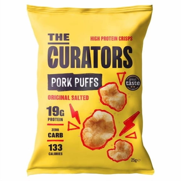 The Curators Salted Pork Puffs 25g, British Import (Pack of 6)