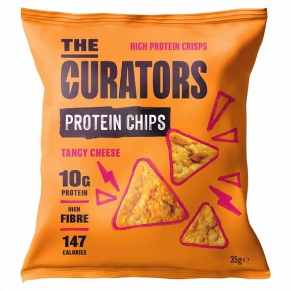 The Curators Tangy Cheese Protein Chips 35g, British Import (Pack of 6)