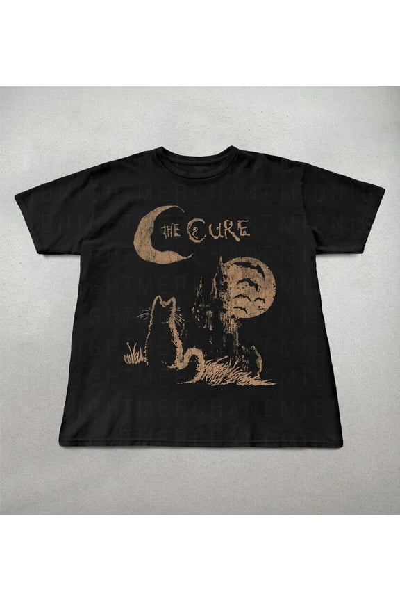 The Cure Cat Tee, 90s Alt Indie Rock, Unisex shirt, Music Gifts, Cat Lover gifts
