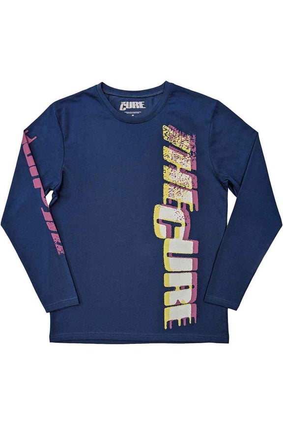 The Cure Unisex Long Sleeve T-Shirt: Glitched Logo (Sleeve Print)