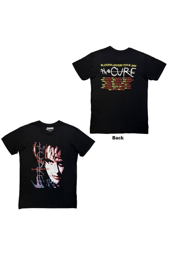 The Cure Unisex Premium Carbon T-Shirt: Bloodflowers Tour '00 (Black) (Back Print)