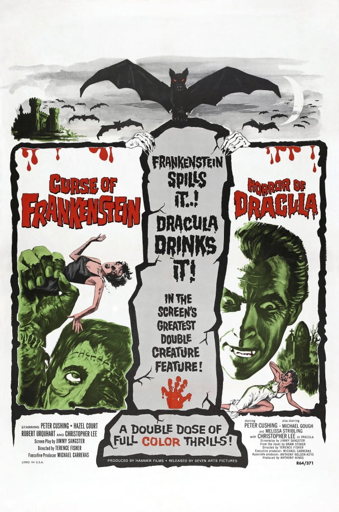 The Curse Of Frankenstein 1957 Horror Of Dracula 1958 Canvas Art - (11 x 17)