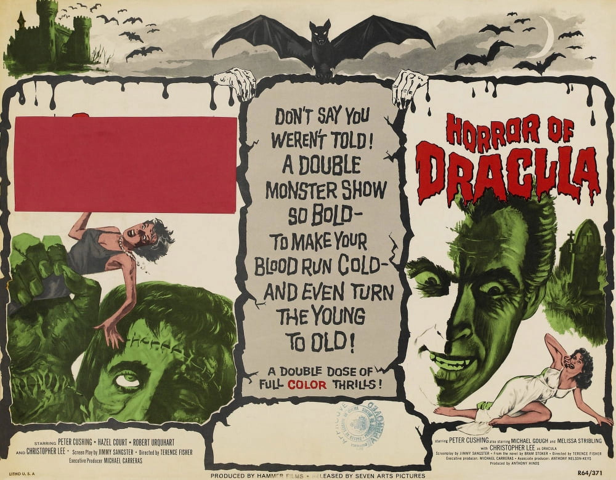 The Curse Of Frankenstein 1957 Horror Of Dracula 1958 U Canvas Art - (28 x 22)