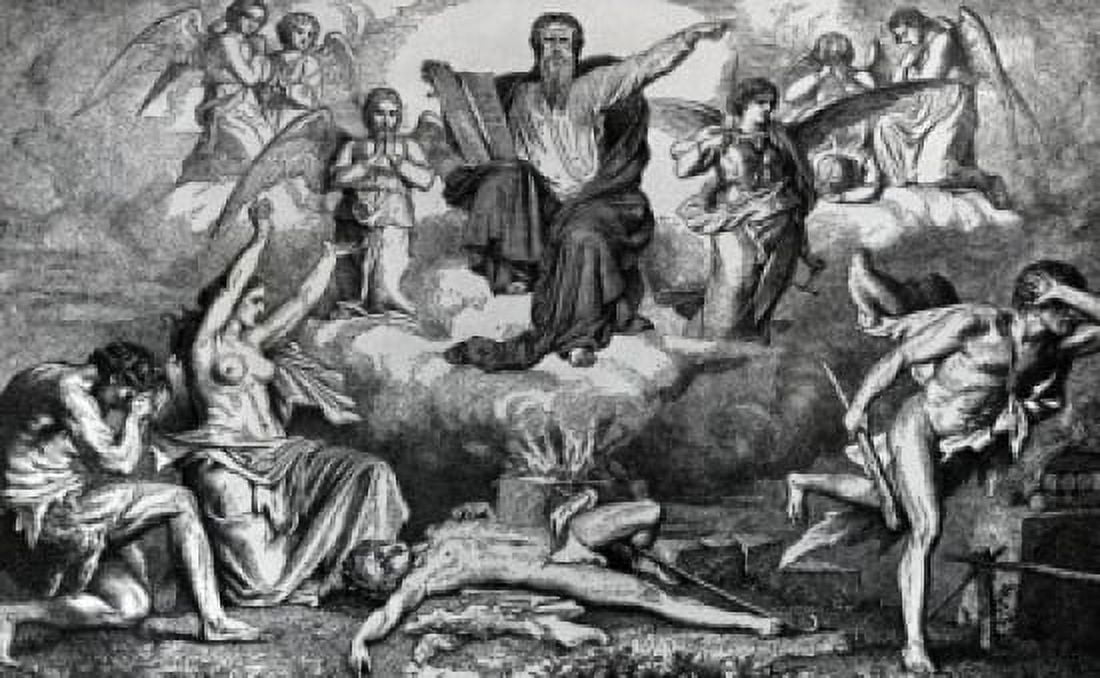 The Cursing of Cain by Eduard Bendemann (1811-1889) Canvas Art - Eduard Bendemann (18 x 24)