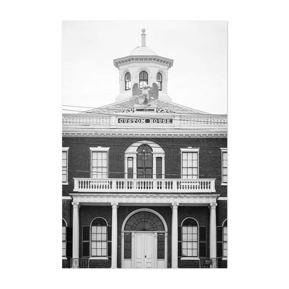 The Custom House B&W - Salem Massachusetts Photography Unframed Wall Art Print 5 x 7 inches