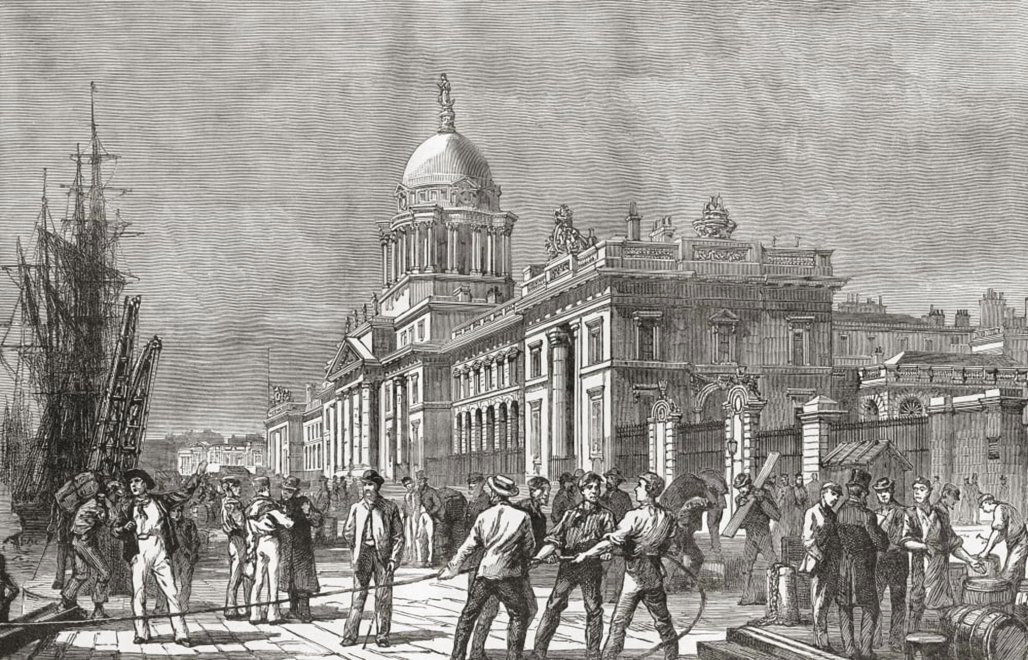 The Custom House Dublin Ireland In The Late 19Th Century From Our Own Country Published 1898 Canvas Art - Ken Welsh Design Pics (36 x 22)
