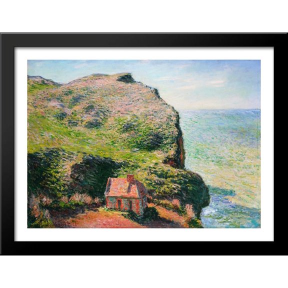 The Custom`s House 38x28 Large Black Wood Framed Print Art by Claude Monet