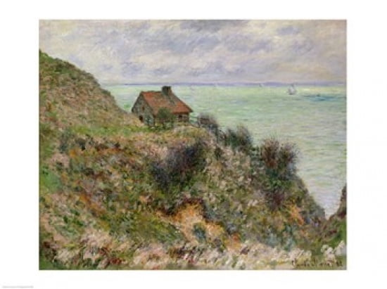 The Customs Officers Hut at Pourville 1882 Canvas Art - Claude Monet (24 x 18)