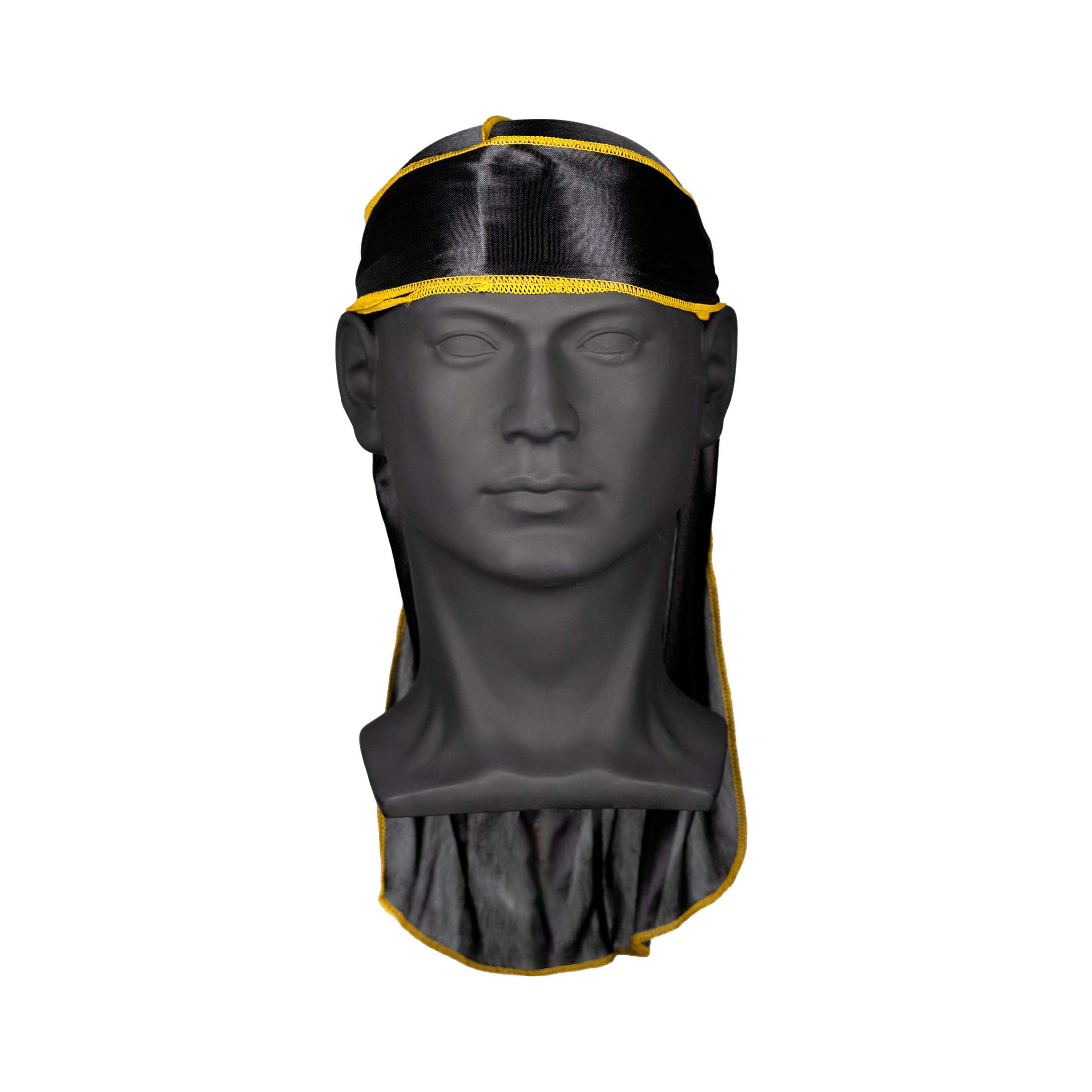 The Cut Buddy Nick Wavy Collection Satin Durag Cap (Black/Yellow