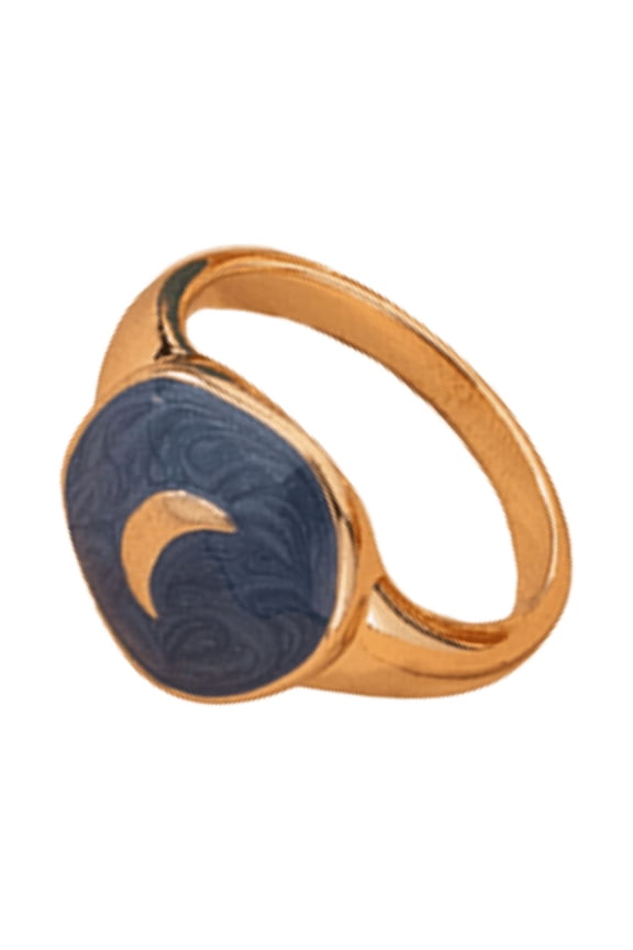 Creative Sun Moon Pattern Ring, Moon