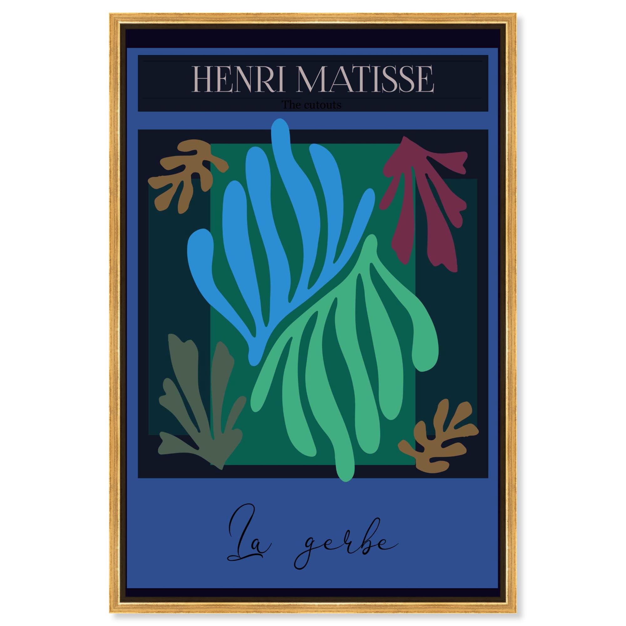 The Cutouts Canvas Retro Posters by Art Remedy, Gold Frame, 36 x 54 ...