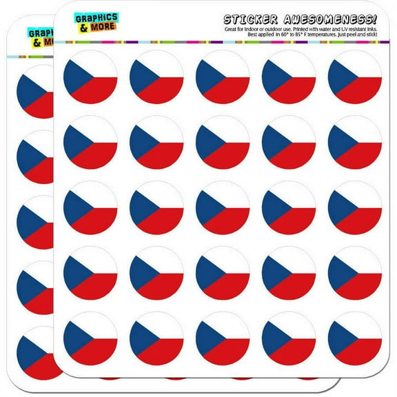 The Czech Republic National Country Flag 50 1" Planner Calendar Scrapbooking Crafting Stickers