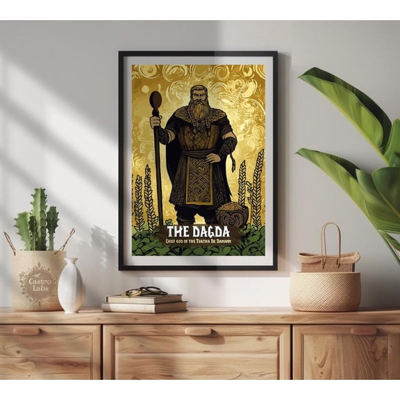 The Dagda Art Celtic Mythology Ancient Celtic Decor Mythology Wall Art Unframed Paper Print