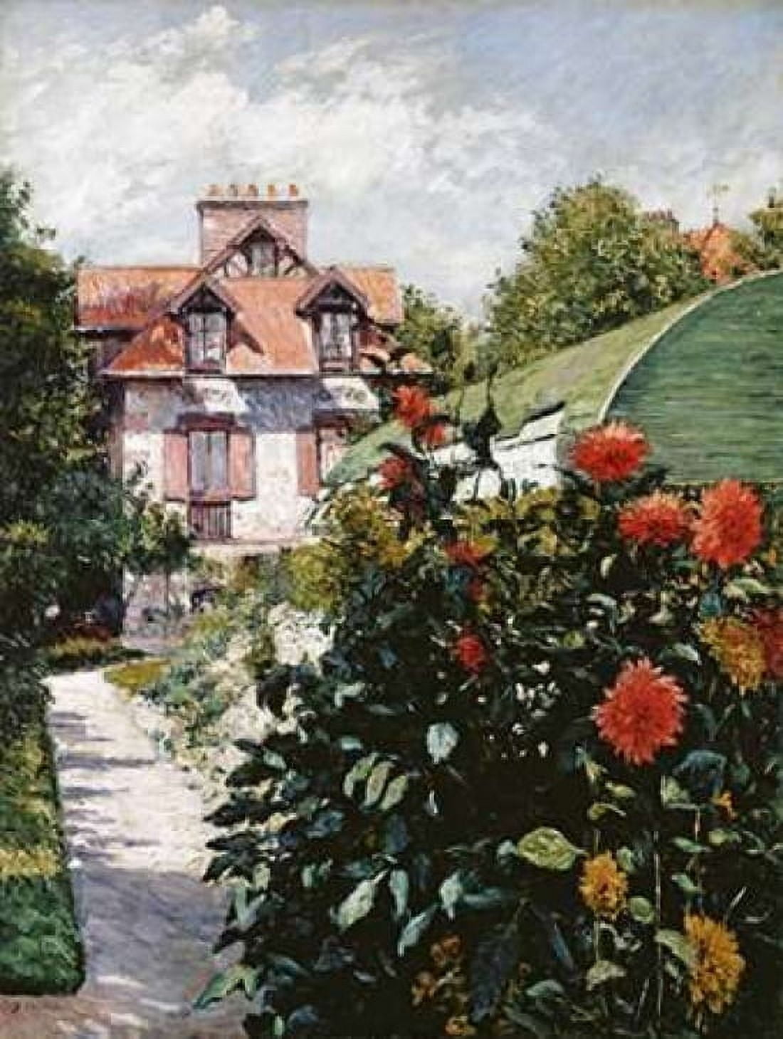 The Dahlias Petit Gennevilliers Garden Canvas Art - Gustave Caillebotte (22 x 28)